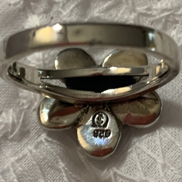 Beautiful Natural Abalone Flower Ring Sterling Silver 925 Size 8.75 - Picture 7 of 10